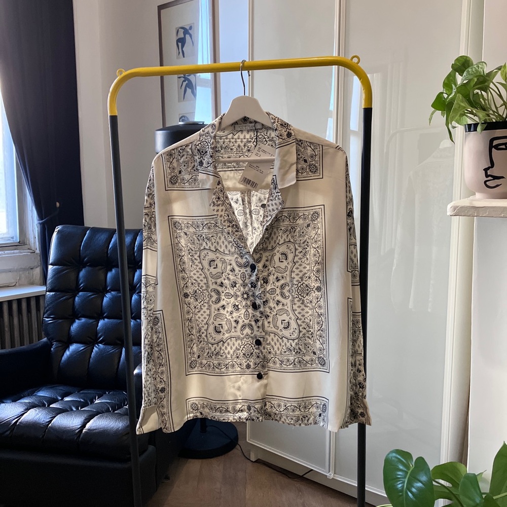 Mango plus size (Violeta) White Bandanna print blouse